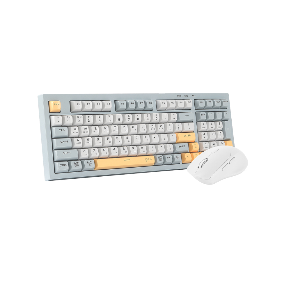 지클릭커 OFFICEPRO WMK50 사일런스 M 98 무선 키보드 마우스 세트 (Navy Blue)_이미지