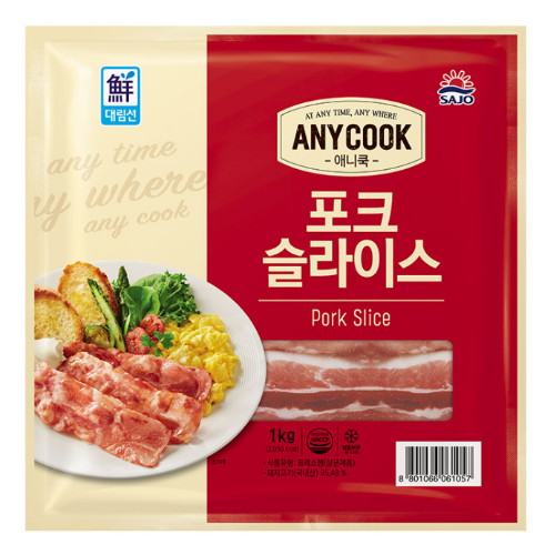 사조대림 대림선 애니쿡 포크 슬라이스 1kg (3개)