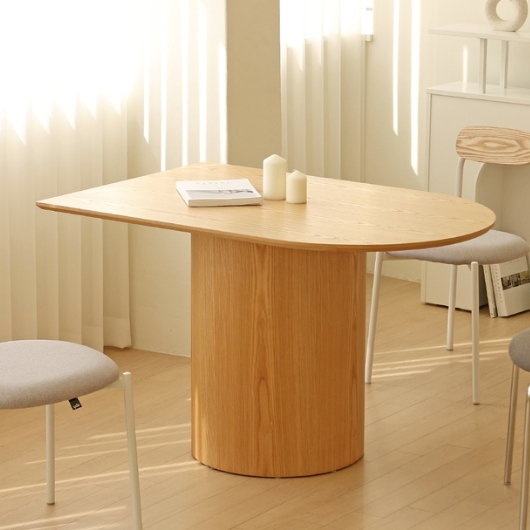 포커스인 데이데이 반타원 원형다리 식탁 1200 (의자별도)_이미지