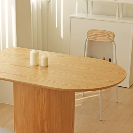 포커스인 데이데이 반타원 원형다리 식탁 1200 (의자별도)_이미지