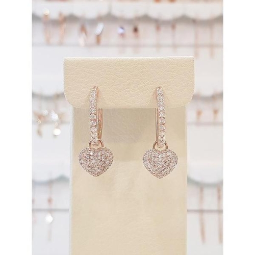 세이브존01 40대여자생일선물 매끈한 하트 큐빅 귀걸이 VE203 S16218233