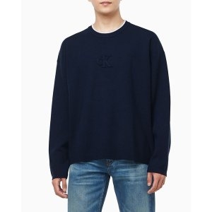 남 엠보스드 로고 크루넥 스웨터 4RD300G-CEF