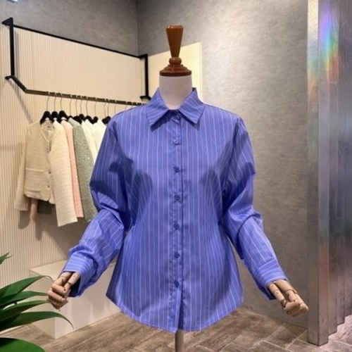 AOA5HB40G 스트라이프 라인 단추 셔츠