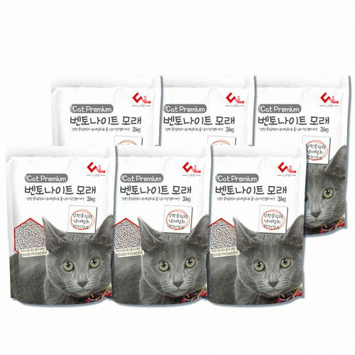 씨엔앨라이프 프리미엄 벤토나이트 모래 베이비파우더향 3kg (6개)_이미지