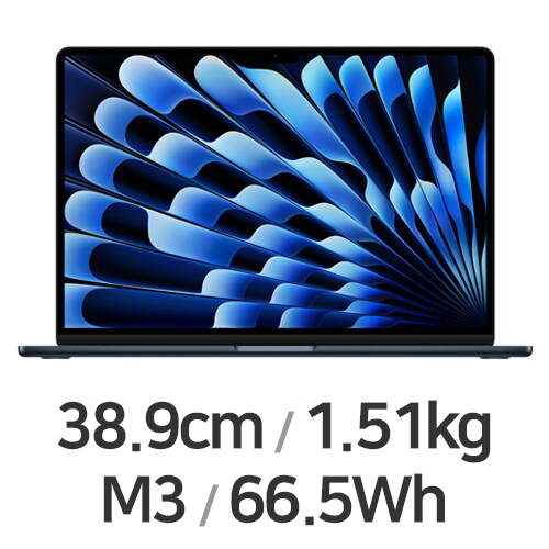 APPLE 맥북에어15 M3 8코어 CPU, 10코어 GPU 블루