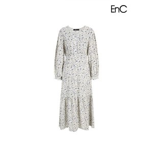 이앤씨(EnC) 잔꽃패턴 브이넥 롱원피스 ENOW33902V_이미지