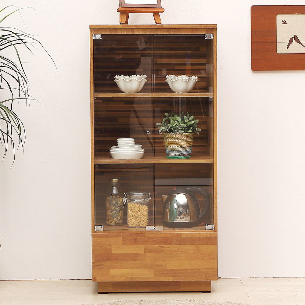 벨리카가구 모카 빈티지 유리 장식장 600_이미지