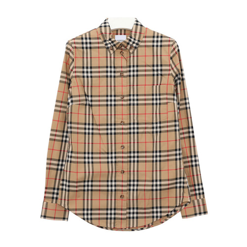  버버리 여성 버튼 다운 칼라 빈티지 체크 스트레치 코튼 셔츠 8022284