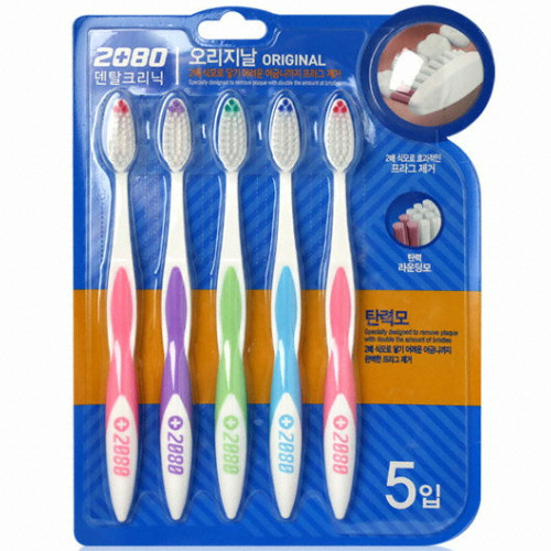 2080 덴탈크리닉 오리지널 탄력모 칫솔 (4개)_이미지