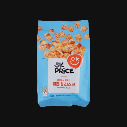이마트 5K프라이스 바삭달콤 팝콘&러스크 220g (3개)_이미지