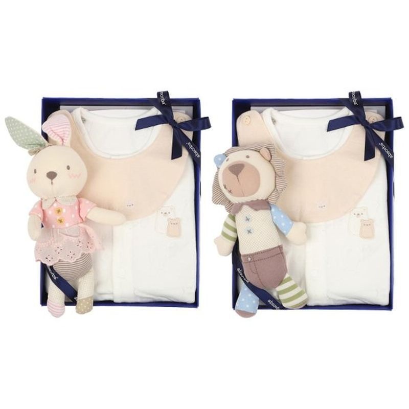 쌍둥이,말띠출산,백일,예쁜아기옷 베어디모달우주복+애착인형2세트 A1A-30605