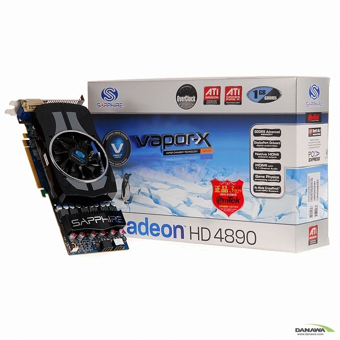 SAPPHIRE 라데온 HD 4890 O.C HDMI D5 1GB Vapor-X_이미지