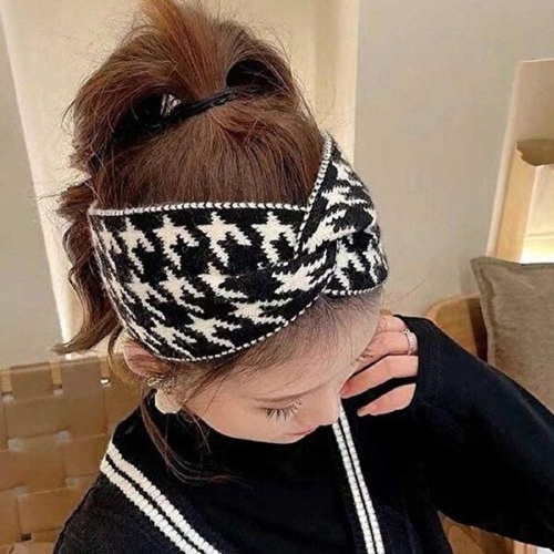 셀러허브 패션 JHQRNZGE_4B 헤어 액세서리 반다나 체크 꼬임 데일리