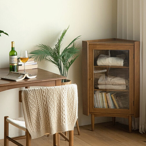 레트로하우스 룬드 원목 코너 장식장 450_이미지
