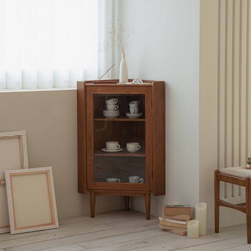 레트로하우스 룬드 원목 코너 장식장 450_이미지