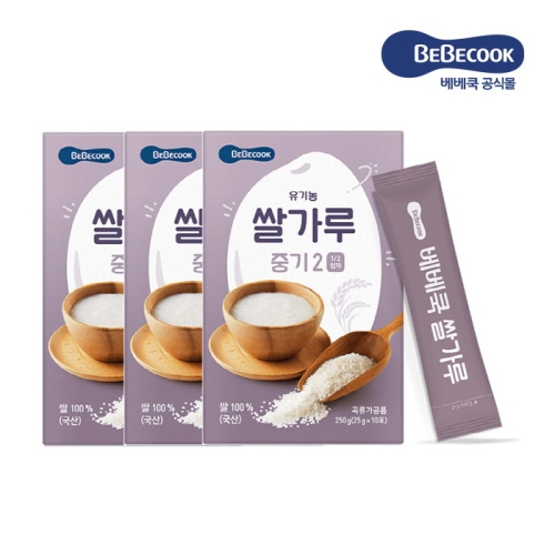  베베쿡 쌀가루 중기2 25g x 10포 [3개]