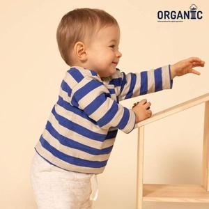 쁘띠바또 보리에디션 베이비 오가닉 럭비 스트라이프 티셔츠 NTF41TR22F_BR_이미지