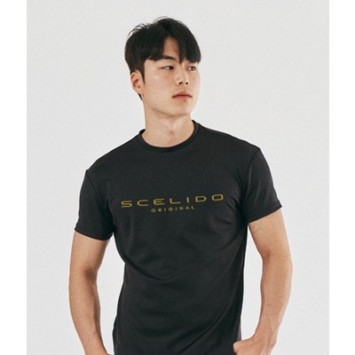 스켈리도 머슬핏 짐웨어 반팔 블랙 SPSZ2399M M_이미지