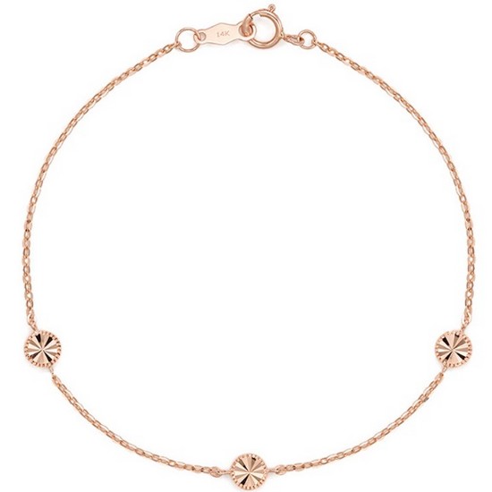 이랜드 로이드 양면 컷팅 포인트 14K 팔찌 LWB23024G