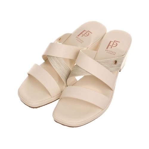 패션그룹형지 에스콰이아 여성 데일리 초경량 글리터 웨지 뮬 슬리퍼 샌들  PFBMSD682