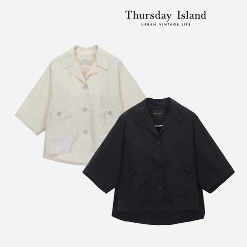 Thursday Island 7부 소매 라운드 헴라인 자켓 T234MJK301W